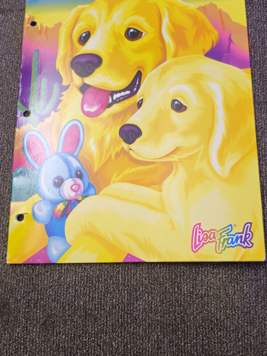Lisa Frank Other - Lisa Frank Yellow Puppy Artwork with Blue Bunny